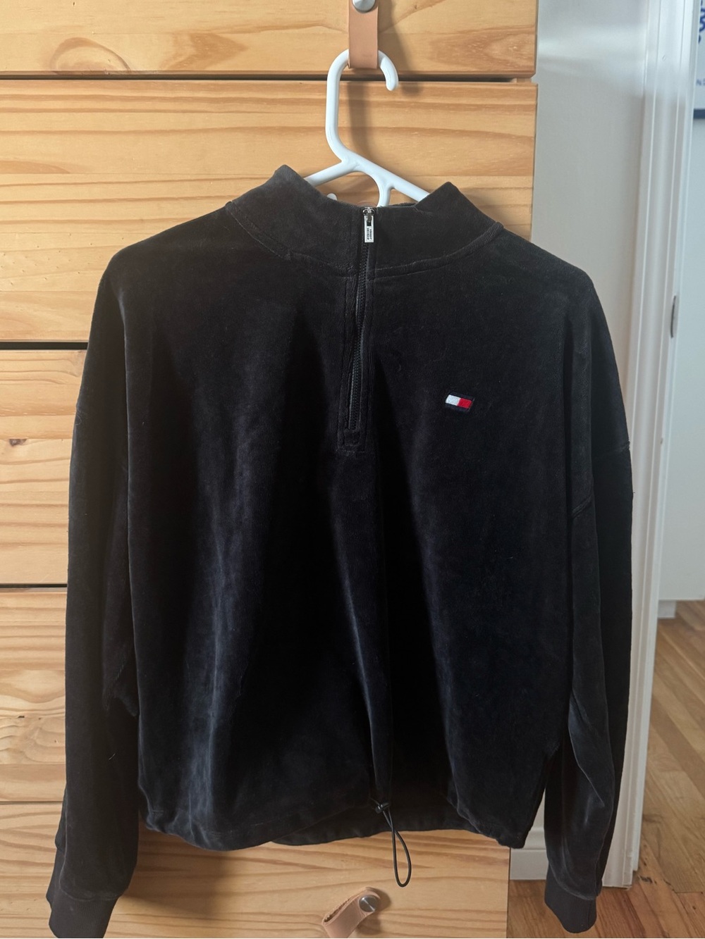 Tommy Hilfiger Sport Velour Quarter-Zip Pullover - Size L